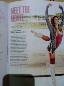 Former Student of Cardwells now dances in the English National Ballet Nancy has been chosen to model the new workout gear Sweaty Betty.  